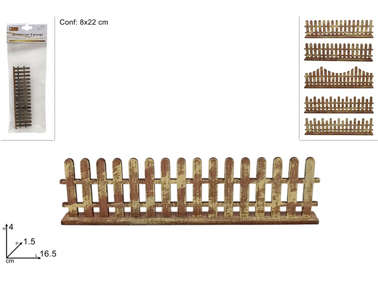 STECCATO IN LEGNO Cm.16,5 5ASS. HGW-274 - Natale > Nativita Accessori > Elementi Per Presepe - Ingrosso B2B Magazzini Scatigna