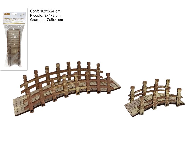 PONTICELLI IN LEGNO SET Pz.2 HGW-277 - Natale > Nativita Accessori > Elementi Per Presepe - Ingrosso B2B Magazzini Scatigna