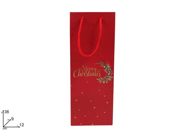 BUSTA REG.NAT.ROSSA MERRY XMAS1236 2501 - Confezionamento > Buste Regalo > Natale - Ingrosso B2B Magazzini Scatigna