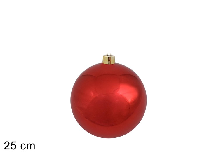 PALLA LUCIDA ROSSA Cm.25 JNP2520-1 - Natale > Decorazioni Grande Formato > Gonfiabili - Ingrosso B2B Magazzini Scatigna