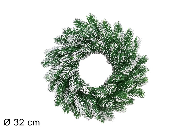 DIETROPORTA INNEVATO IN PVC Cm.32 C4789- - Natale > Dietroporta E Vetrofanie > Ghirlande A Corona - Ingrosso B2B Magazzini Scatigna