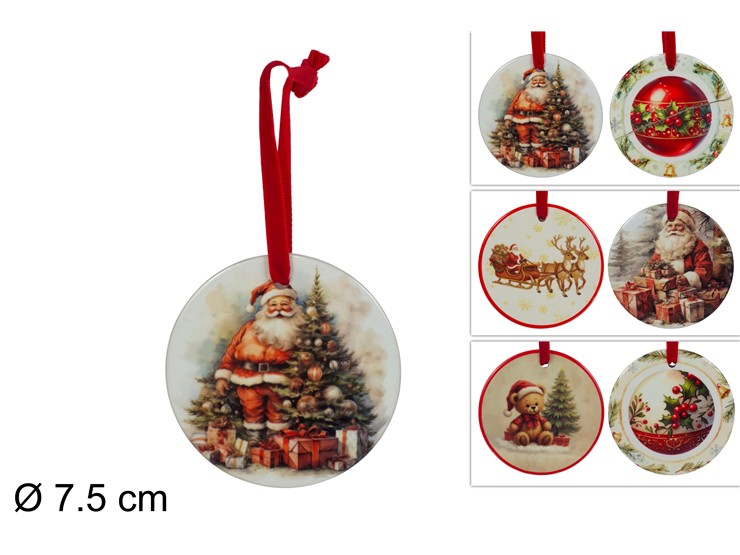 APPENDINO PALLA CERAM.DEC.ASS.RY241221 - Natale > Babbo Natale > Appendini - Ingrosso B2B Magazzini Scatigna
