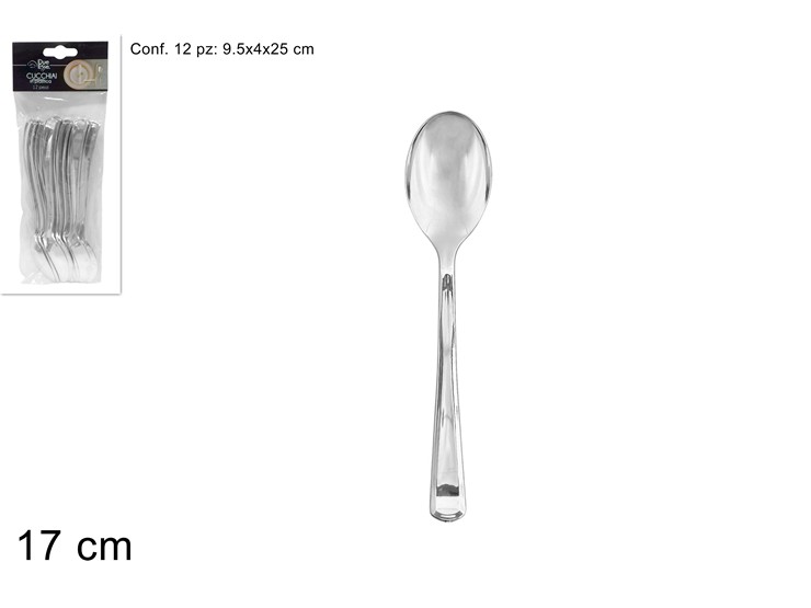 CUCCHIAI PLASTICA SILVER SET Pz.12 - Natale > Tavola > Monouso - Ingrosso B2B Magazzini Scatigna