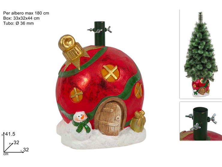 BASE ALB.PALLA NAT.ROSSO/VERDE 240510717 - Natale > Alberi Accessori > Basi Soggetti - Ingrosso B2B Magazzini Scatigna