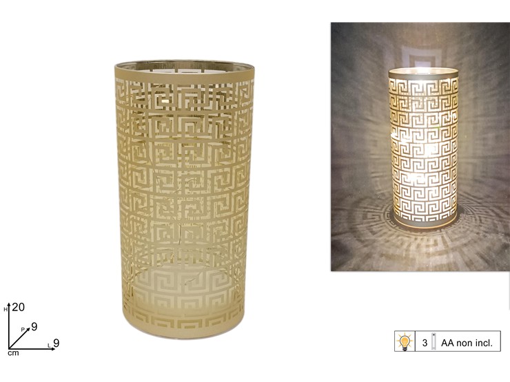 LAMPADA VET.RIG.DEC.LABIR.ORO Cm20 013B - Natale > Lanterne > Varie - Ingrosso B2B Magazzini Scatigna