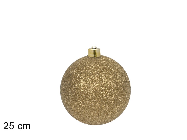 PALLA GLITTERATA CHAMPAGNE Cm.25 JNP2521 - Natale > Sfere > Glitter - Ingrosso B2B Magazzini Scatigna