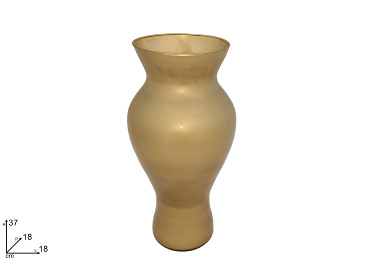 VASO FLORA VETRO ORO Cm.37 GOLD - Natale > Casa Arredo > Vasi - Ingrosso B2B Magazzini Scatigna
