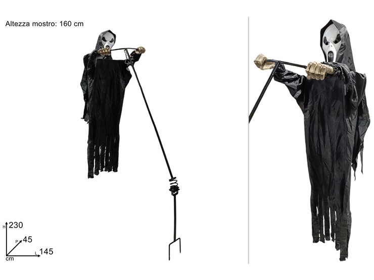 MOSTRO FANTASMA NERO Cm.230 PGA-LS24009 - Halloween > Mostri E Animaletti > Mostri - Ingrosso B2B Magazzini Scatigna