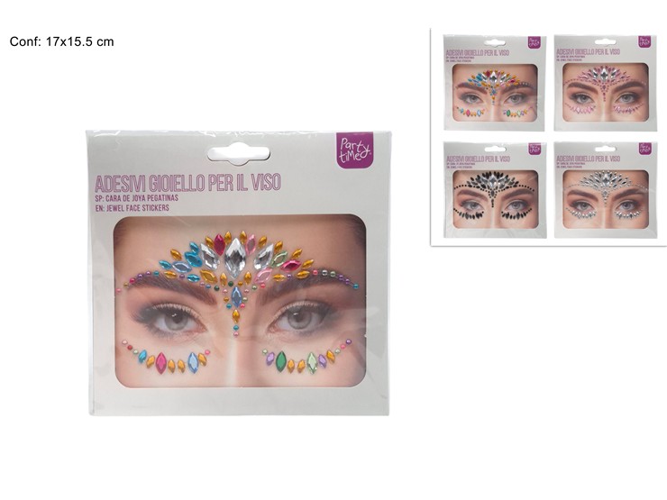BRILLANTINI/STRASS ADESIVI x VISO 4AS.02 - Halloween > Trucchi - Ingrosso B2B Magazzini Scatigna