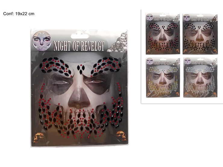 BRILLANTINI/STRASS ADESIVI x VISO TESCHI - Halloween > Trucchi - Ingrosso B2B Magazzini Scatigna