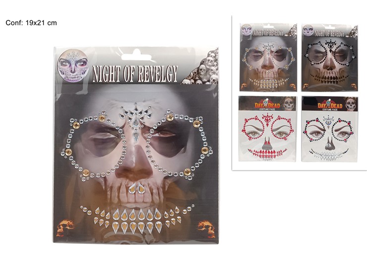 BRILLANTINI/STRASS ADESIVI x VISO TESCHI - Halloween > Trucchi - Ingrosso B2B Magazzini Scatigna