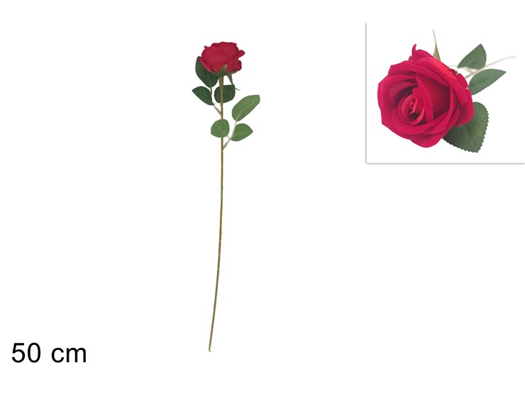 STELO ROSA ROSSA Cm.50 HY125-45055B - Everyday > Fiori Piante > Spilloni Fiori - Ingrosso B2B Magazzini Scatigna