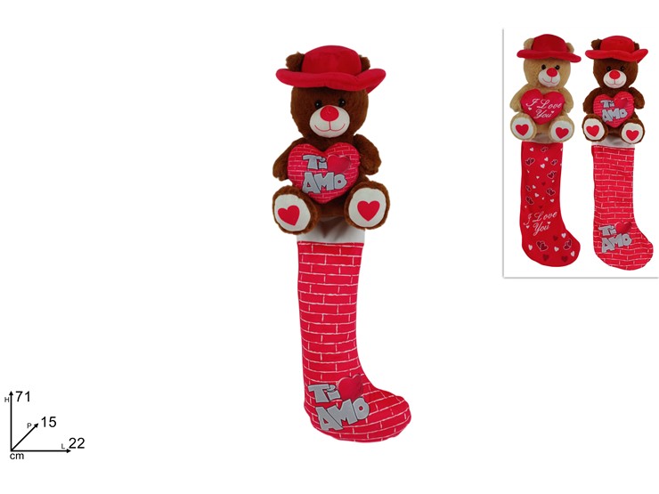 PELUCHE ORSETTO 2ASS.GWL54080 - Epifania > Calze > Befana - Ingrosso B2B Magazzini Scatigna