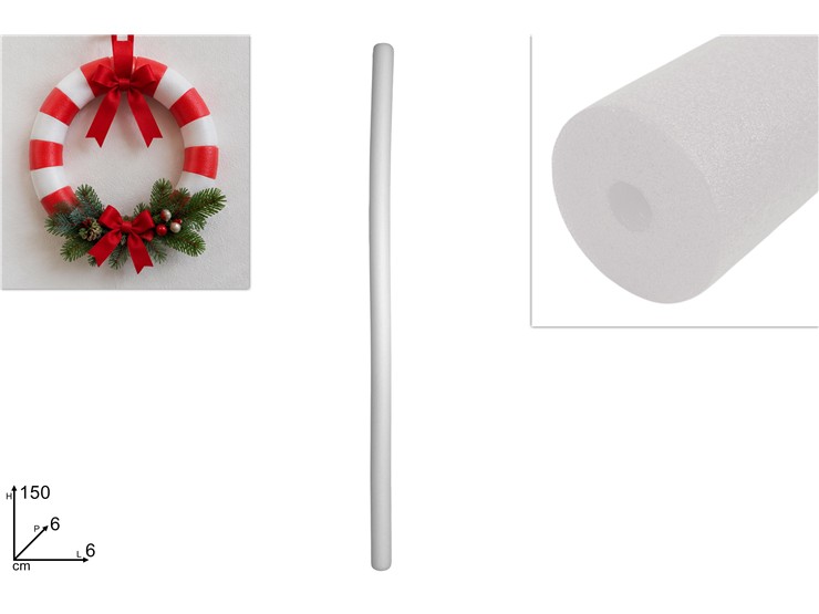 TUBO SPUGNA BIANCO Cm.150 BS-SW01/WH - Natale > Addobbi > Polistirolo - Ingrosso B2B Magazzini Scatigna