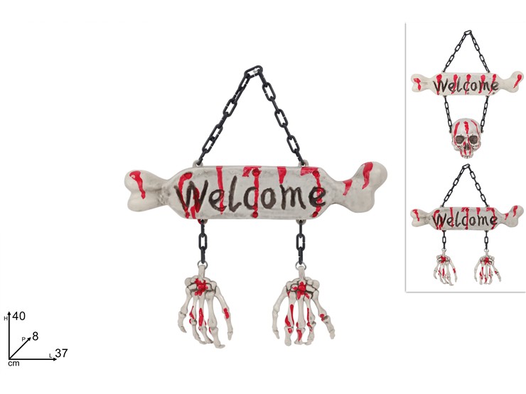 DIETROPORTA TARGHETTA HALLOWEEN 2AS.1401 - Halloween > Decorazioni > Decorazioni Varie - Ingrosso B2B Magazzini Scatigna