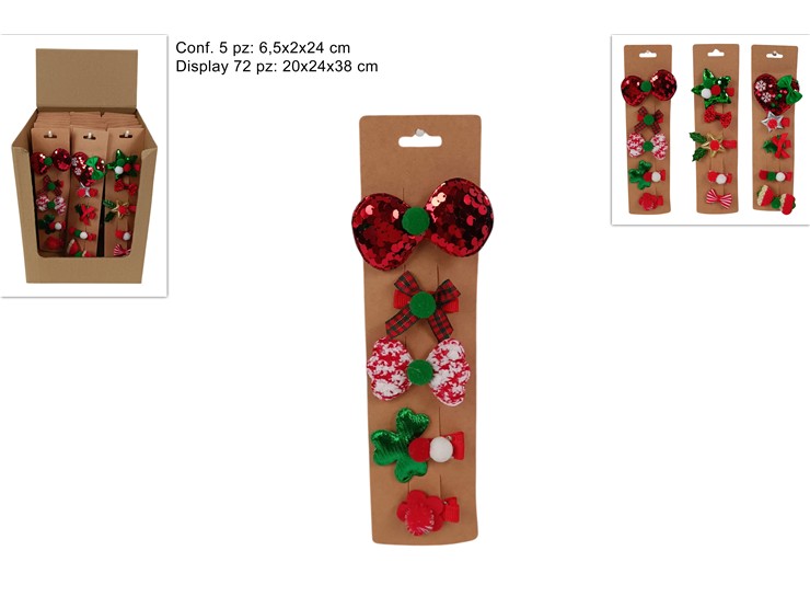 FERMACAPELLI NATAL.SET Pz.5 3ASS.HW5004 - Natale > Gadget E Idee Regalo - Ingrosso B2B Magazzini Scatigna