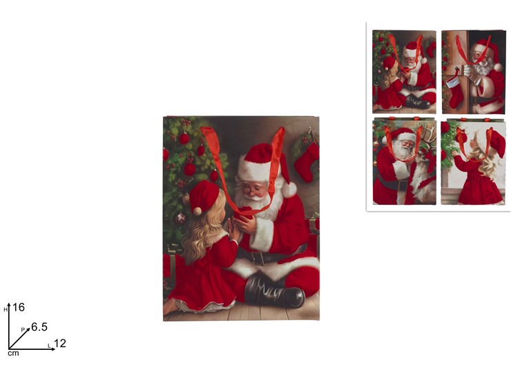 BUSTA REGALO 12166,5cm SCEN.NAT.VELROS - Preordine Natale > Confezionamento > Buste - Ingrosso B2B Magazzini Scatigna