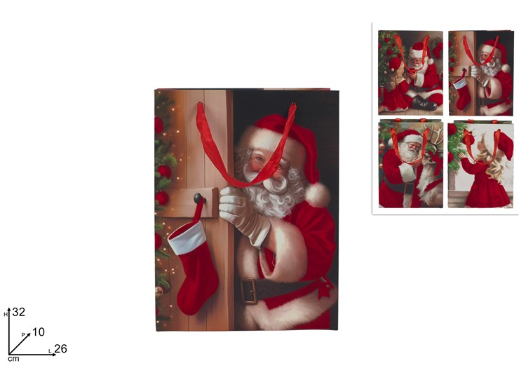 BUSTA REGALO 263210cm SCEN NAT VEL ROS - Preordine Natale > Confezionamento > Buste - Ingrosso B2B Magazzini Scatigna