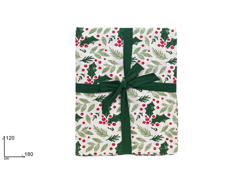 TOVAGLIA NATAL.COTONE VERDE120180 55036 - Natale > Tavola > Tovaglie - Ingrosso B2B Magazzini Scatigna