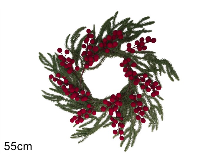 DIETROP C/BACCHE BORDEAUX IN VEL55cmL991 - Preordine Natale > Dietroporta E Ghirlande > Dietroporta - Ingrosso B2B Magazzini Scatigna