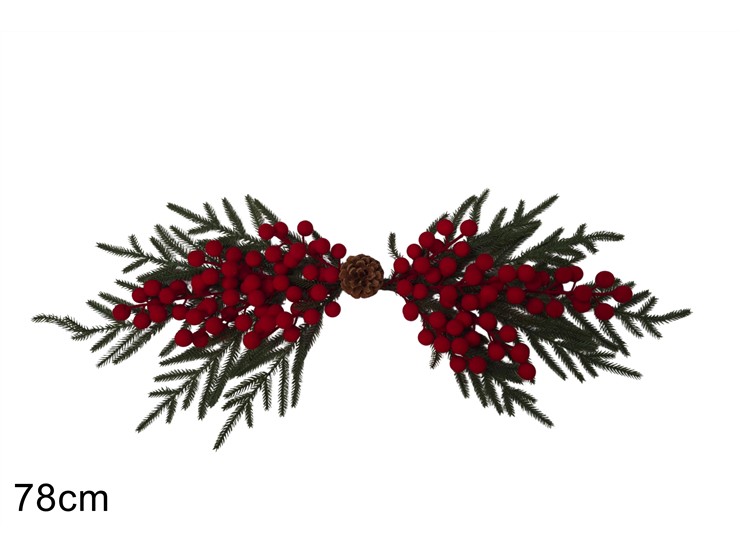 FASCINA PIGNA C/BACCROS INVEL 78cmL99179 - Preordine Natale > Dietroporta E Ghirlande > Fascine - Ingrosso B2B Magazzini Scatigna