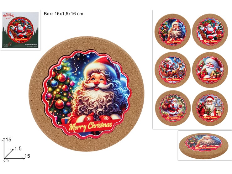 SOTTOPENTOLA Cm15 SUGHEROCERAM.BABBO NA - Natale > Tavola > Sottopentola - Ingrosso B2B Magazzini Scatigna