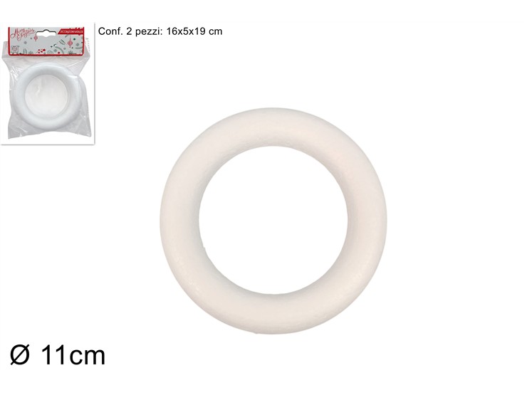 ANELLI POLISTIROLO Cm.11 Pz.2 BJ25-P0007 - Natale > Addobbi > Polistirolo - Ingrosso B2B Magazzini Scatigna