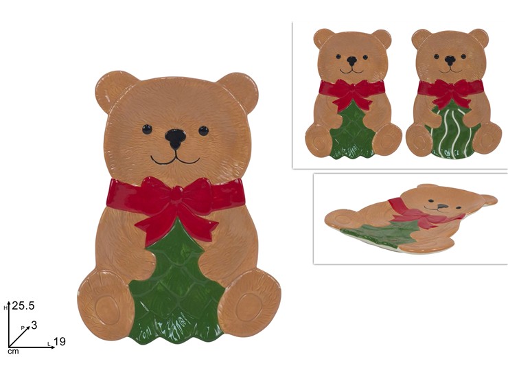 PIATTO ORSETTO 2ASS.WLY25H305 - Natale > Tavola > Ceramica - Ingrosso B2B Magazzini Scatigna
