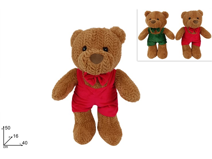 ORSETTO C/VESTITO 50cm 2col BEAR50CM - Preordine Natale > Peluches - Ingrosso B2B Magazzini Scatigna