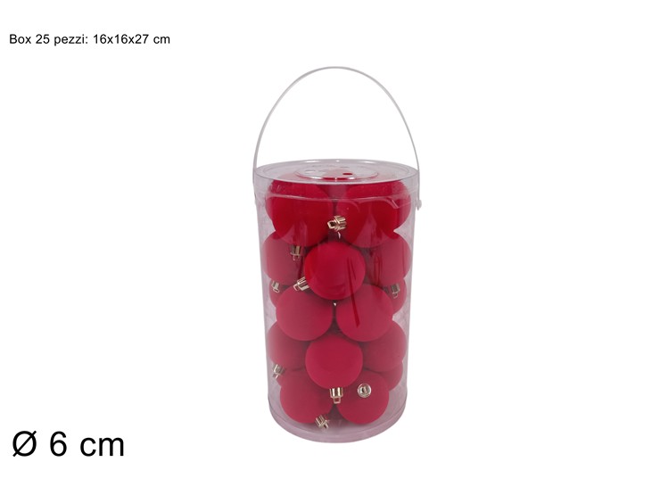 PALLINE 6cm 25pz EFF FLOCC ROS 3A25E05/S - Preordine Natale > Addobbi Albero > Appendini - Ingrosso B2B Magazzini Scatigna