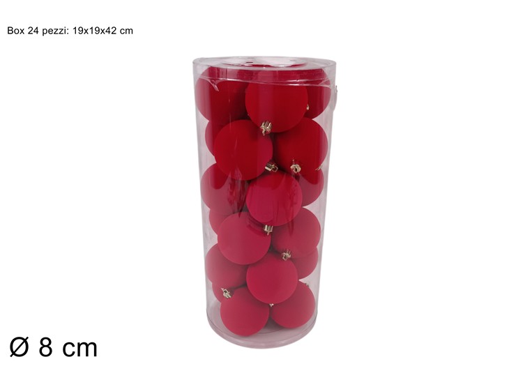 PALLINE 8cm 24pz EFF FLOCC ROS 3A24E07/ - Preordine Natale > Addobbi Albero > Appendini - Ingrosso B2B Magazzini Scatigna