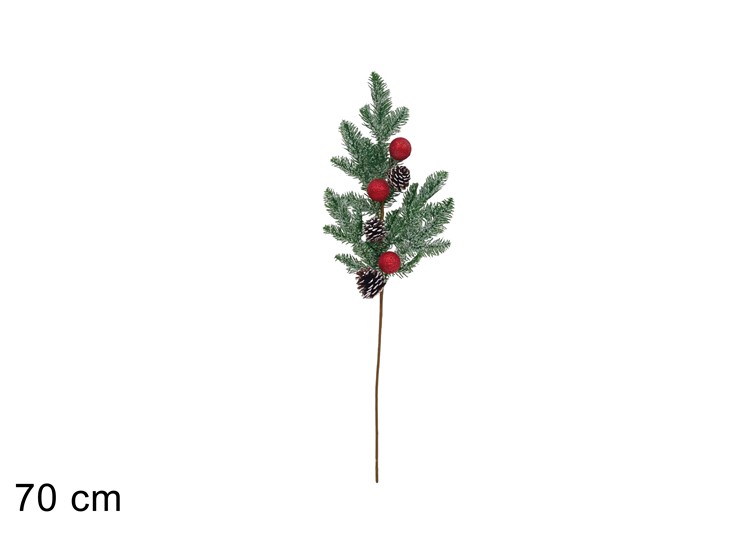 RAMO Cm.70 INNEV.C/PIGNE PALLE GLIT.ROSS - Natale > Bacche E Fiori > Spilloni Bacche - Ingrosso B2B Magazzini Scatigna