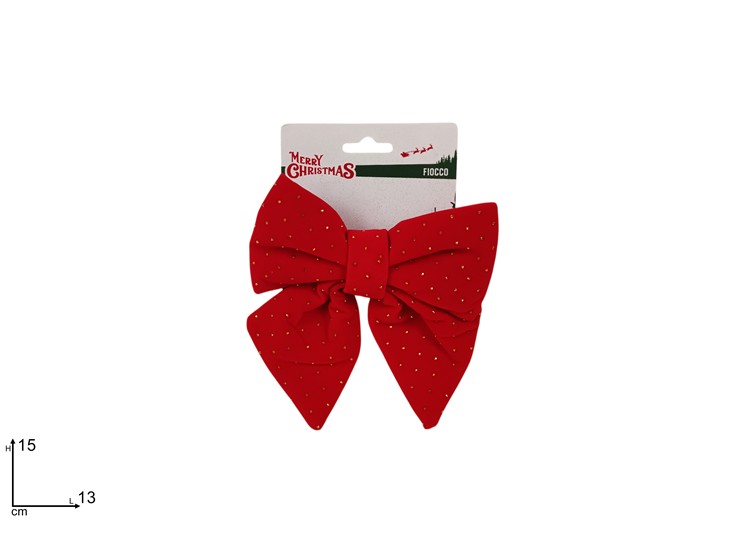 FIOCCO 1315cm EFF VEL ROSSOC/APPLHJ2026 - Preordine Natale > Fiocchi > Fiocchi Velluto - Ingrosso B2B Magazzini Scatigna
