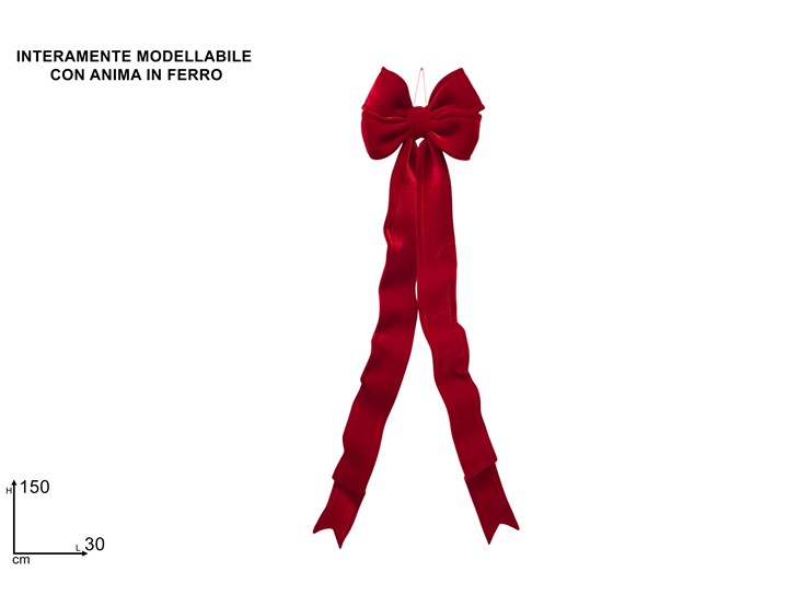 FIOCCO 30150cmVELROSSO MODELLAB C/ANIMA - Preordine Natale > Fiocchi > Fiocchi Albero - Ingrosso B2B Magazzini Scatigna