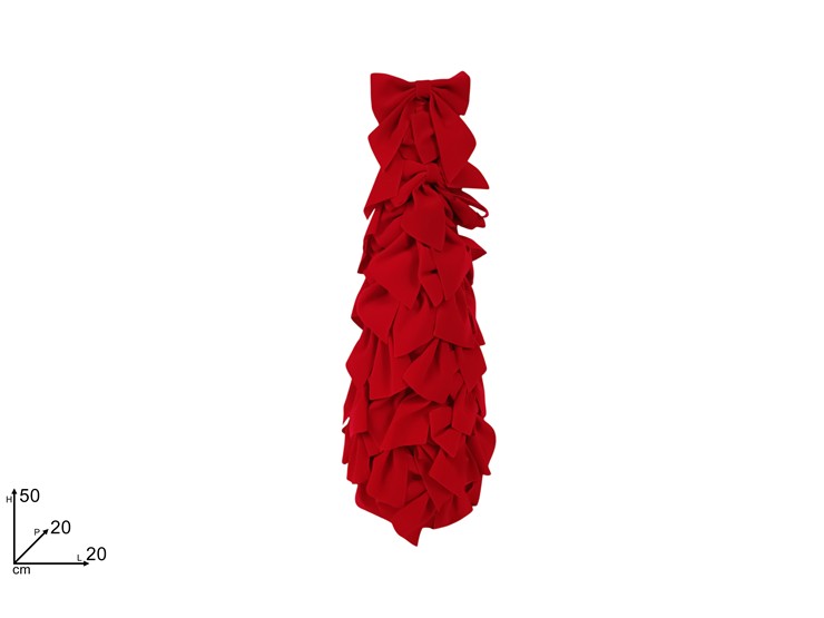 ALBERO C/FIOCC EFFVEL ROSSO50cmHJ2026-10 - Preordine Natale > Decorazioni > Da Appoggio - Ingrosso B2B Magazzini Scatigna