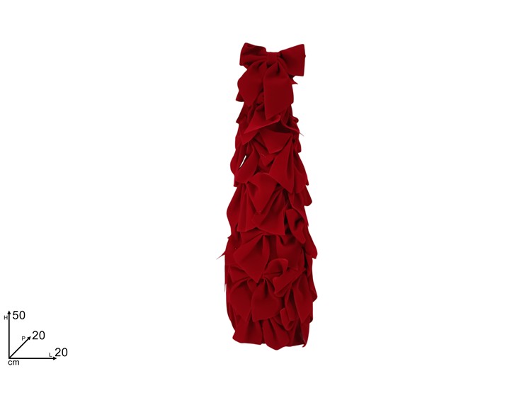 ALBERO C/FIOCCHI EFFVELBORDEAUX50cmHJ202 - Preordine Natale > Decorazioni > Da Appoggio - Ingrosso B2B Magazzini Scatigna