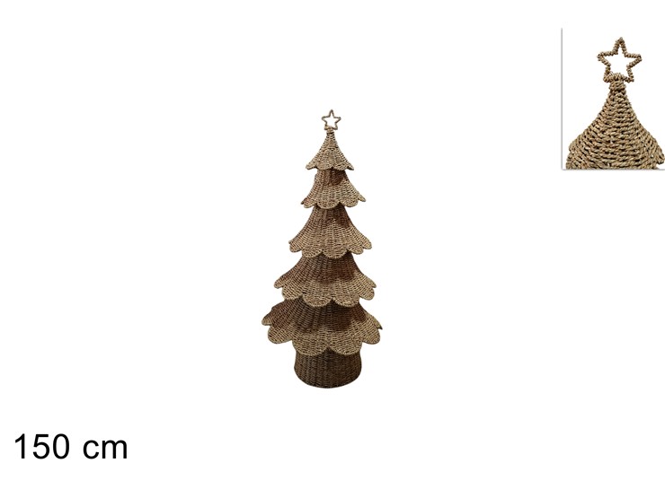 ALBERO SLIM RATTAN NATURALE Cm150 8304B - Natale > Casa Arredo > Oggetti Rattan - Ingrosso B2B Magazzini Scatigna
