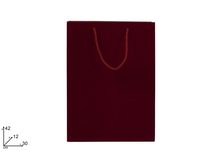 BUSTA REG.EFF.VELL.BORDEAUX 423012 26- - Natale > Confezionamento > Buste Regalo - Ingrosso B2B Magazzini Scatigna
