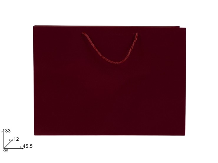 BUSTA REG.EFF.VELL.BORDEAUX 453312 26 - Natale > Confezionamento > Buste Regalo - Ingrosso B2B Magazzini Scatigna