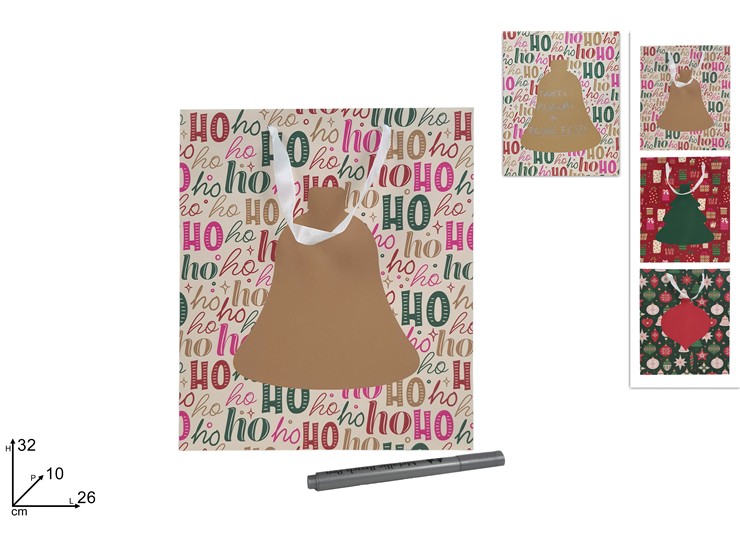 BUSTA REG.NATAL.C/PENNAR.PER DEDICA3226 - Natale > Confezionamento > Buste Regalo - Ingrosso B2B Magazzini Scatigna
