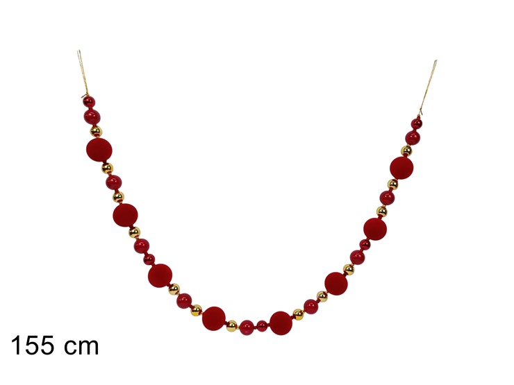 GHIRLANDA PALLINE ROSSO/ORO155cmJNP26183 - Preordine Natale > Dietroporta E Ghirlande > Ghirlande - Ingrosso B2B Magazzini Scatigna