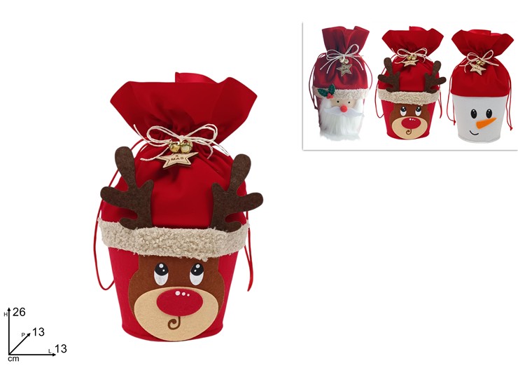 CESTINO VISO SOGG NAT C/EFF VELL 3ass - Preordine Natale > Confezionamento > Cestini - Ingrosso B2B Magazzini Scatigna