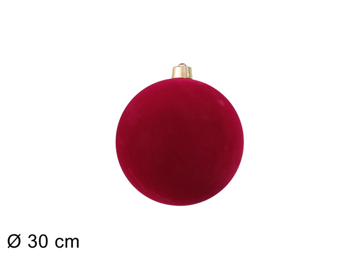 PALLA FLOCCATA BORDEAUX Cm.30 10A1E13/IF - Natale > Sfere > Floccate Zgrandi - Ingrosso B2B Magazzini Scatigna