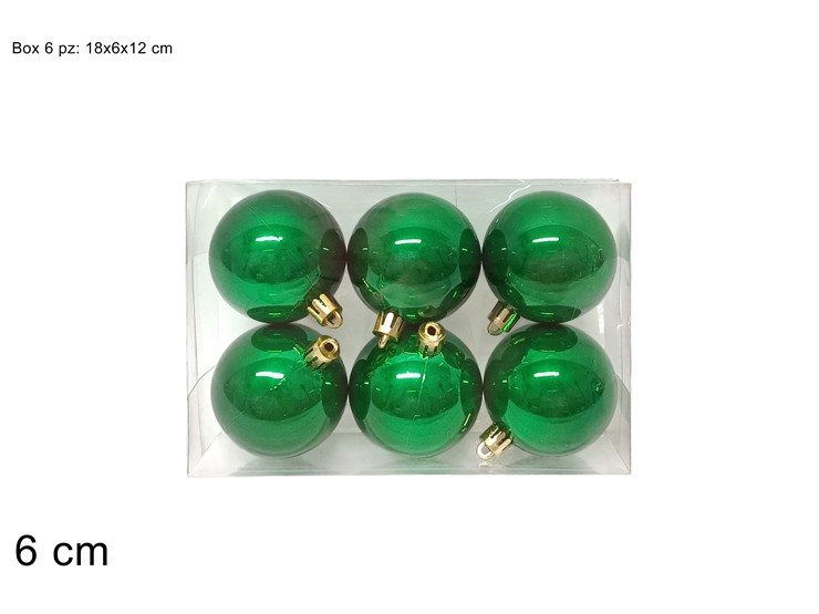 PALLE VERDE PERLATE Cm.6 Pz.6 JNP2678-4/ - Natale > Sfere > Lucide - Ingrosso B2B Magazzini Scatigna