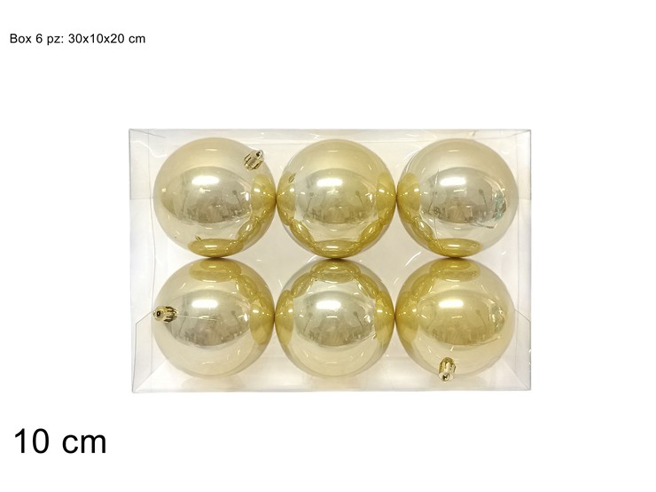 PALLE ORO PERLATE Cm.10 Pz.6 JNP26102-2/ - Natale > Sfere > Lucide - Ingrosso B2B Magazzini Scatigna