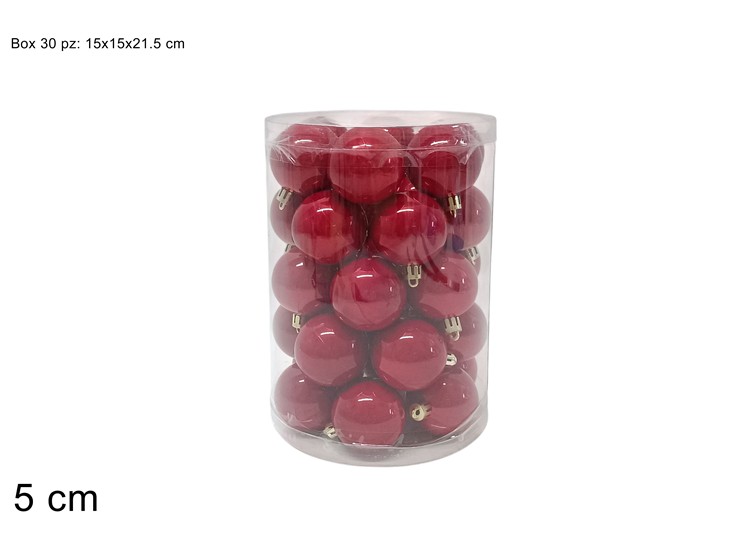 PALLE ROSSE PERLATE Cm.5 Pz.30 JNP26128- - Natale > Sfere > Lucide - Ingrosso B2B Magazzini Scatigna