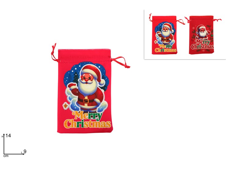 SACCHETTO BABBO NATALE 914 XY26X-A1 - Natale > Confezionamento > Sacchetti E Sacchi - Ingrosso B2B Magazzini Scatigna