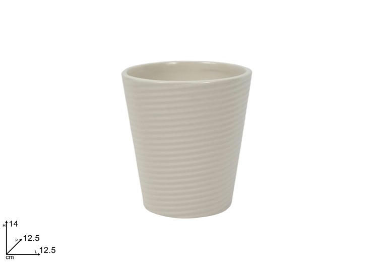VASO CERAMICA RIGATO BIANCO 98966 - Everyday > Complementi Arredo > Vasi - Ingrosso B2B Magazzini Scatigna