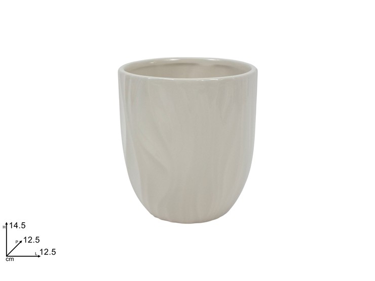 VASO ONDULATO CERAMICA BIANCO 98964 - Everyday > Complementi Arredo > Vasi - Ingrosso B2B Magazzini Scatigna