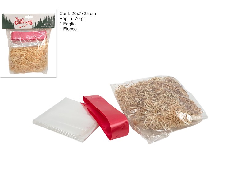 KIT CESTO TRUCIOLI LEGNO Gr.70  001 - Natale > Confezionamento > Kit Ceste - Ingrosso B2B Magazzini Scatigna